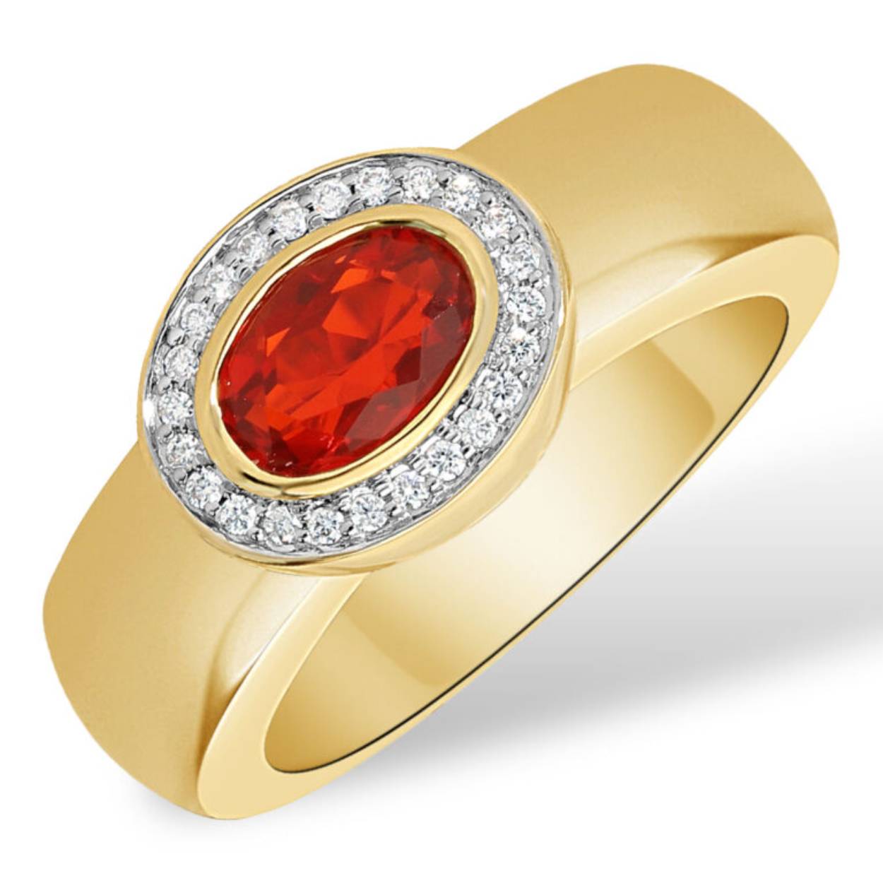 14 krt ring  23-0.16 g si/1-1.33 Vuur opaal