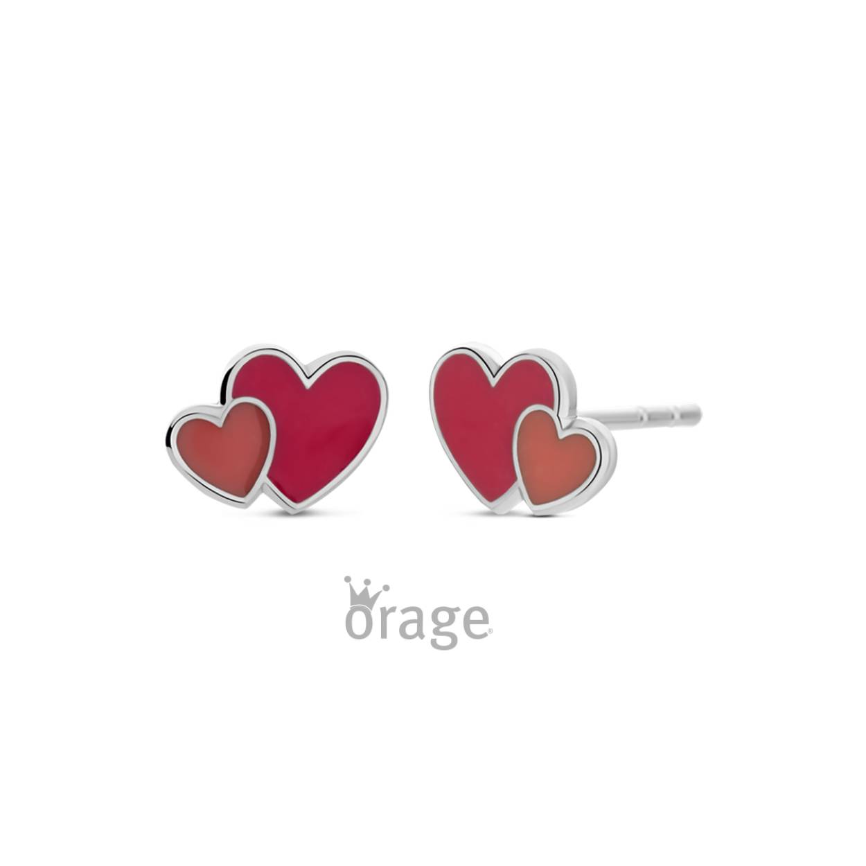 Zilveren oorstekers met 'hartjes' van het merk Orage kids
Ook verkrijgbaar als oorhangers