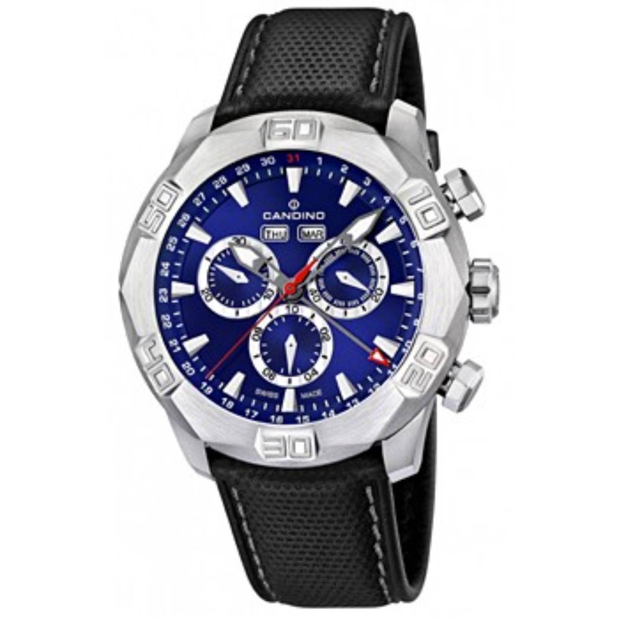 candino Swiss watch  c4476/2
chrono met dag, datum en maand aanduiding