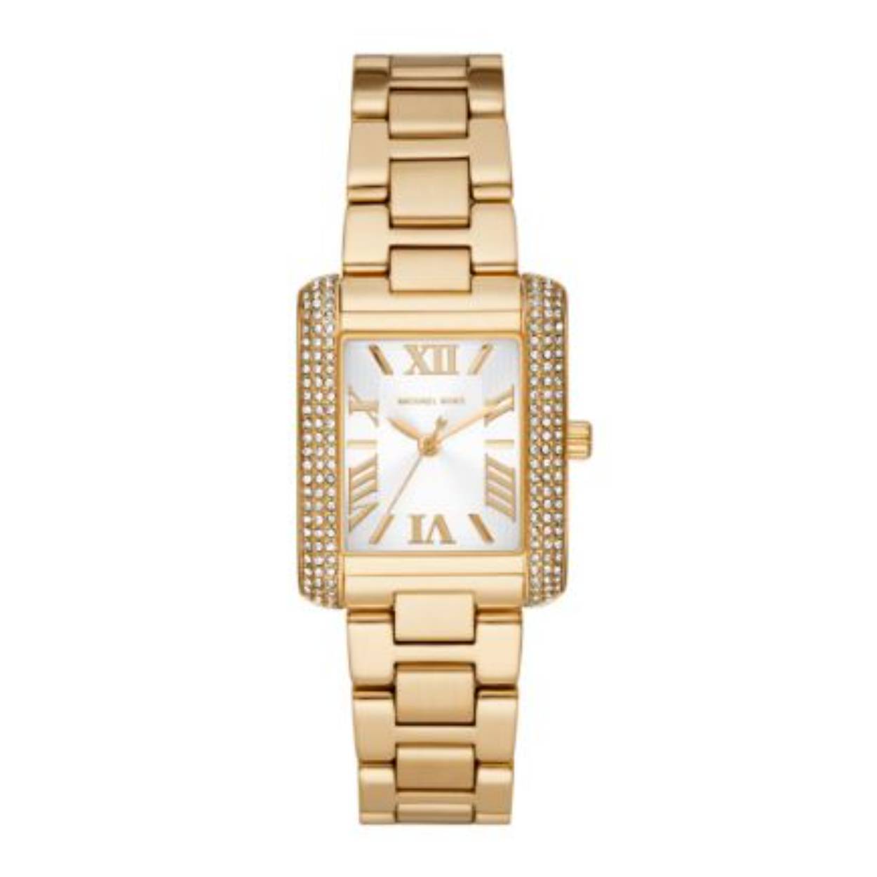 Michael kors edelstaal rechthoek geel pvd zirkonia MK4640