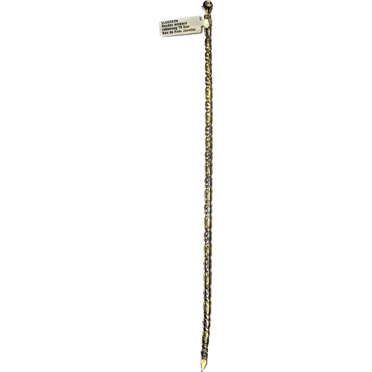 Gouden armband 2-kleurig
Lengte armband: 19,5CM 
Schakelbreedte: 3,5MM
Gewicht: 5 gram