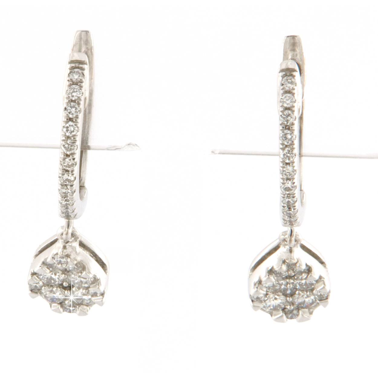 oorbellen in wit goud 18kt met diamant 0.42ct