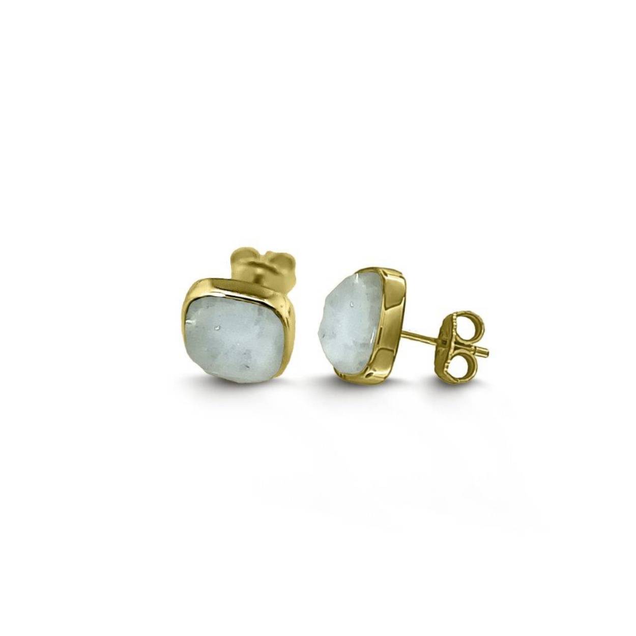 MY iMenso ODM "Blocco Moonstone" earrings(925/1Mgold-plated)