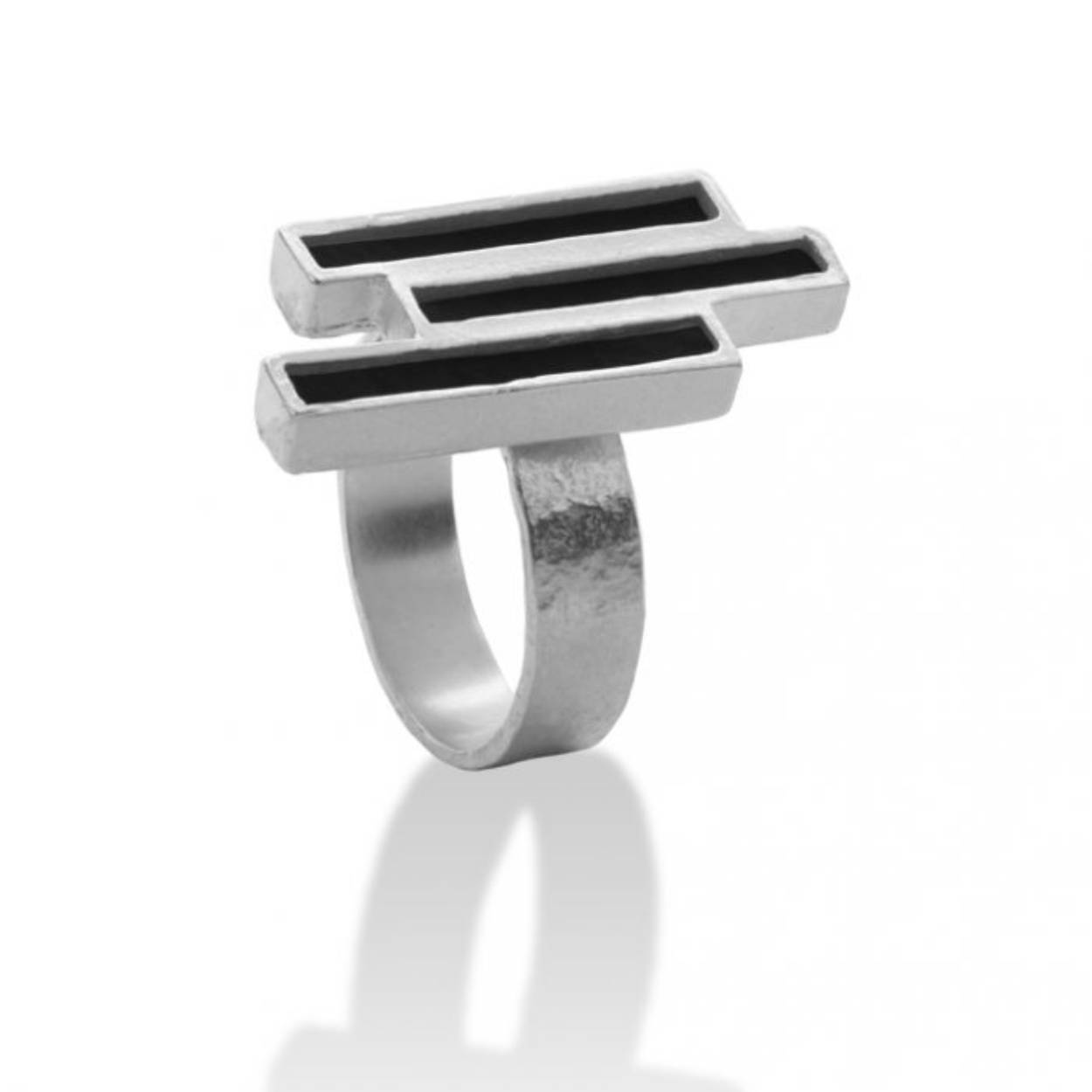 Zilver ring rodium onno