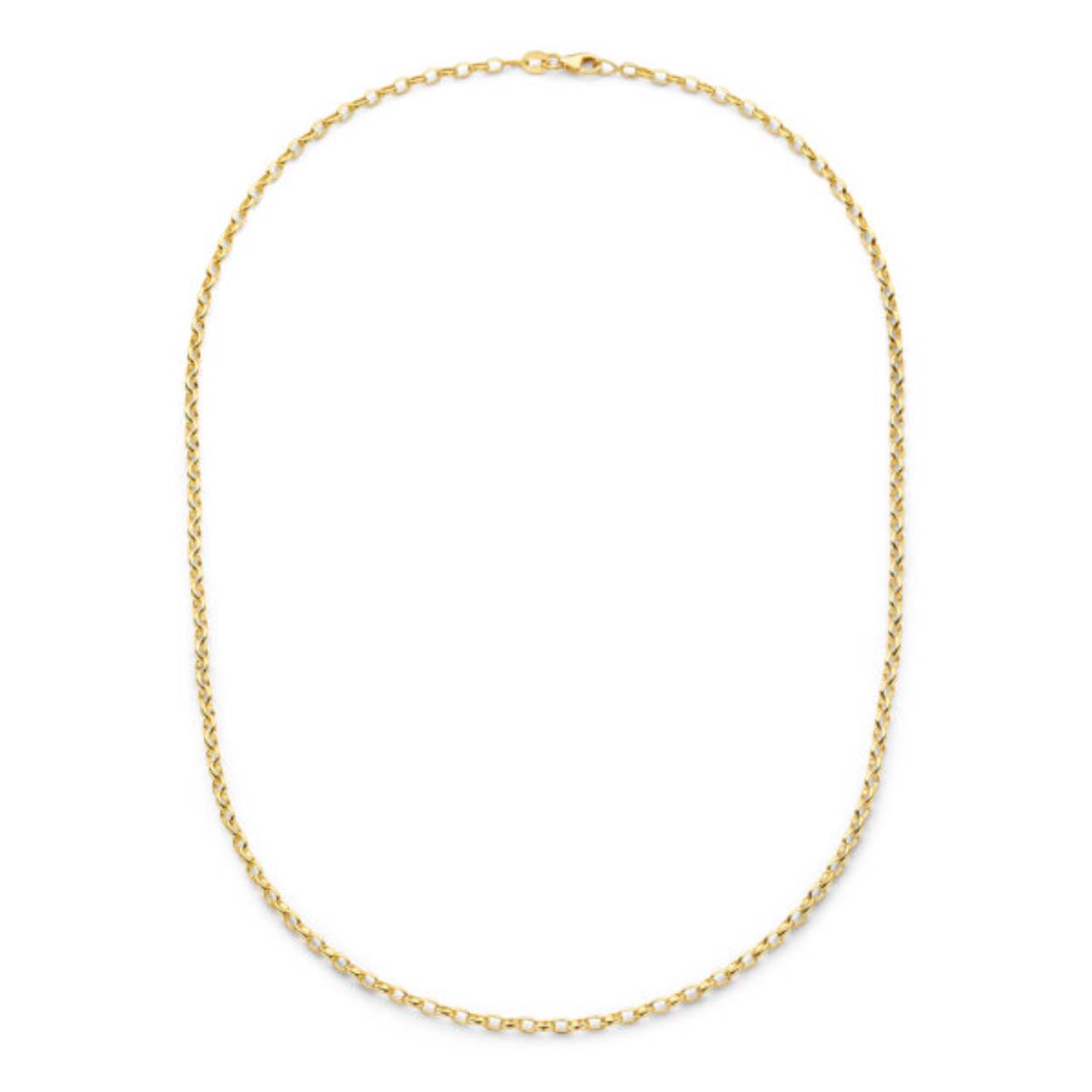 14kt. Geelgouden MiniOro schakelketting, Anker massief 45cm