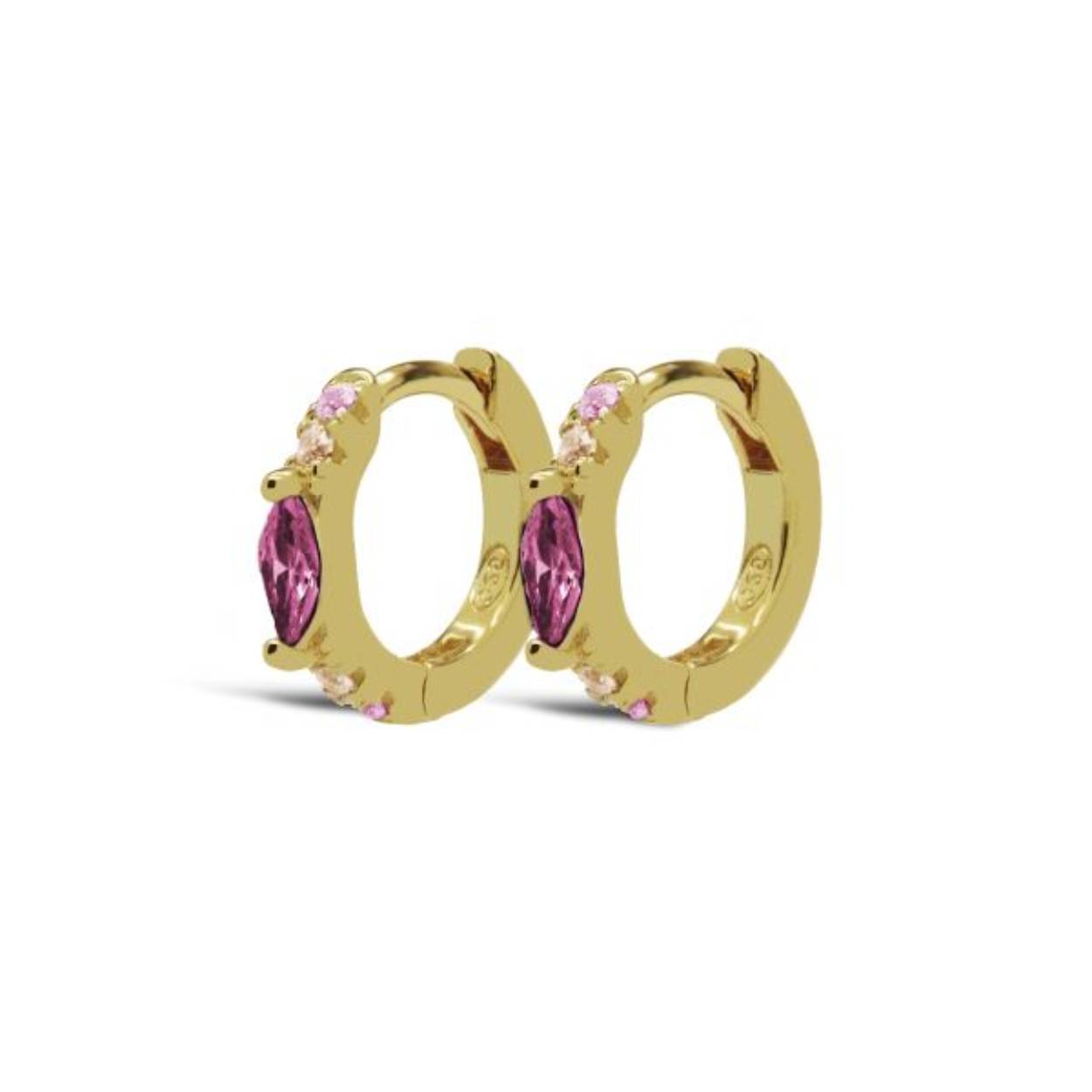 H162RR Karma Hinged Hoops OVAL Ruby Red