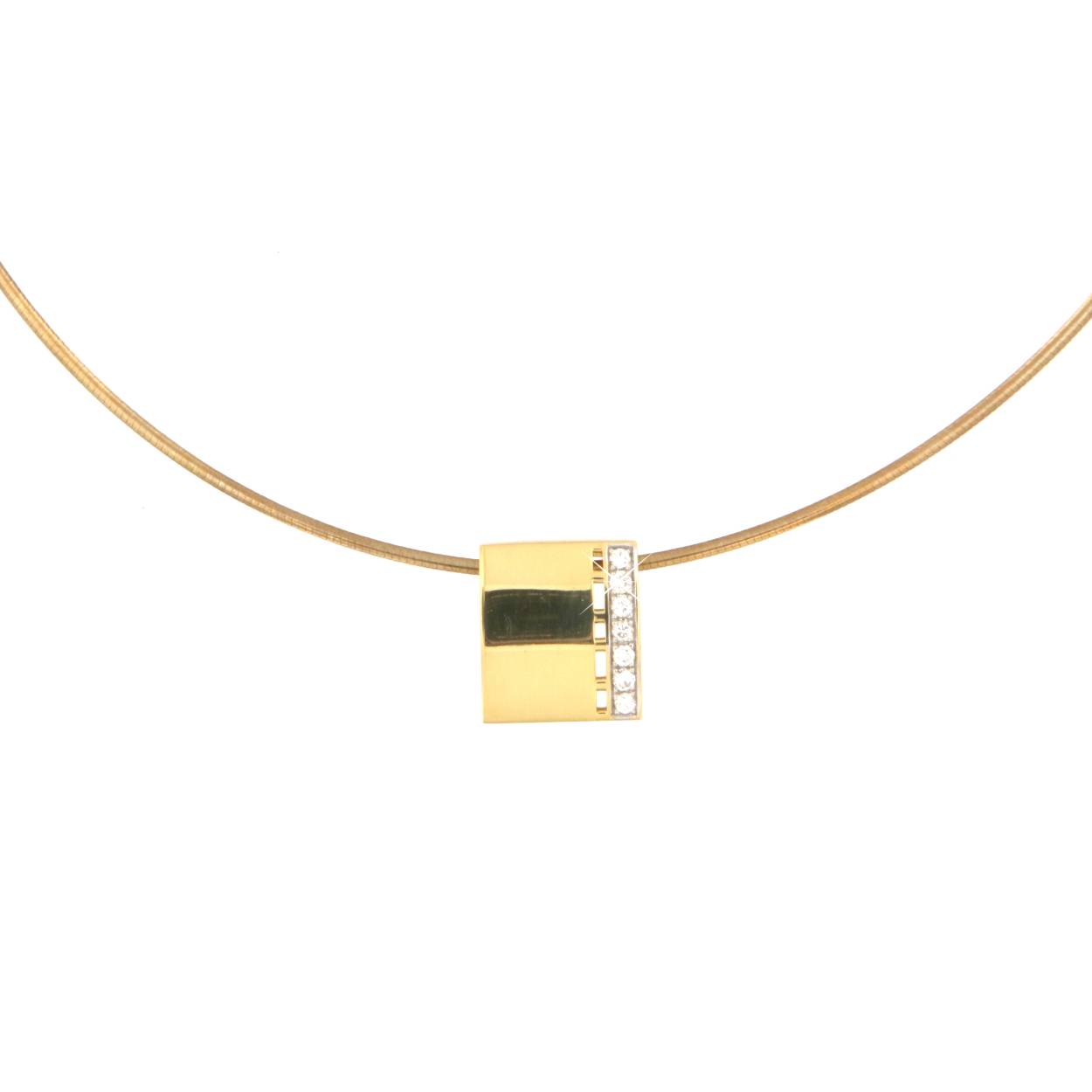 hanger in geel goud 18kt met diamant 0.175ct 