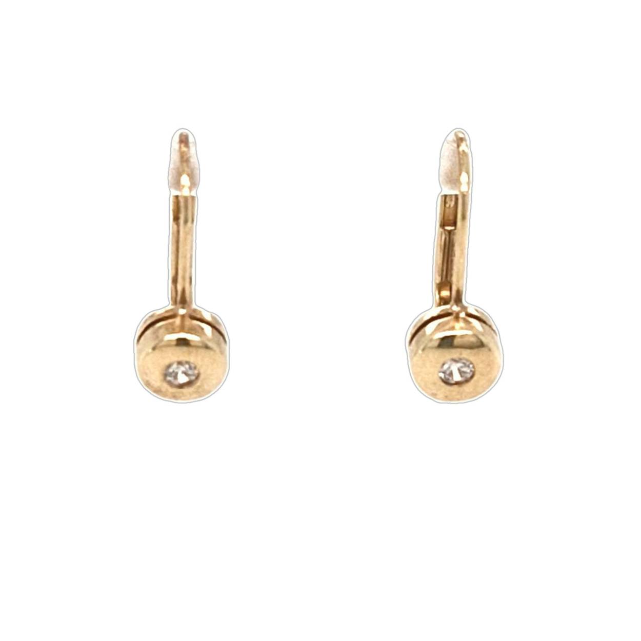 geelgouden oorhangers met zirconia