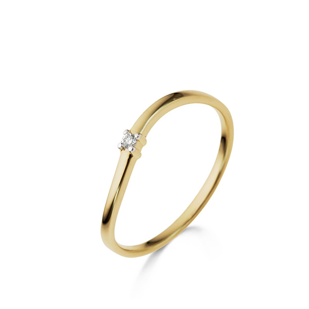 Naiomy geel gouden ring solitaire 18KT briljant
