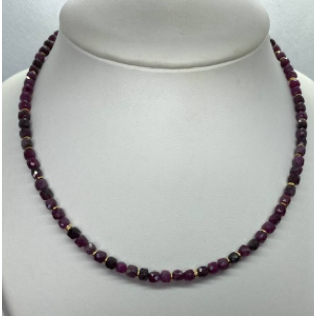 Stones in Style ketting N-20-30066GO Robijn en blokjes