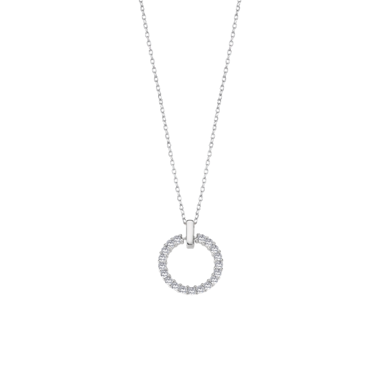 Zilveren ketting met hanger Lotus zirc