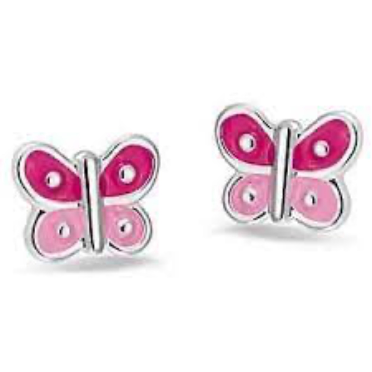 super leuke subtiele kinder oorstekers met een leuke vlinder erop met roze vleugels