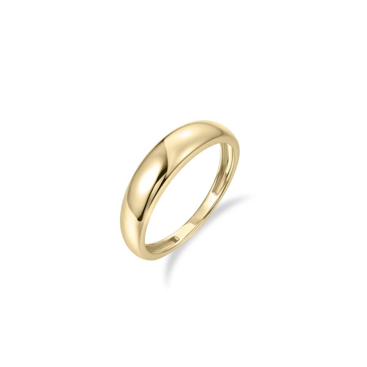 Prachtig 14 karaat gouden ring op maat 56.