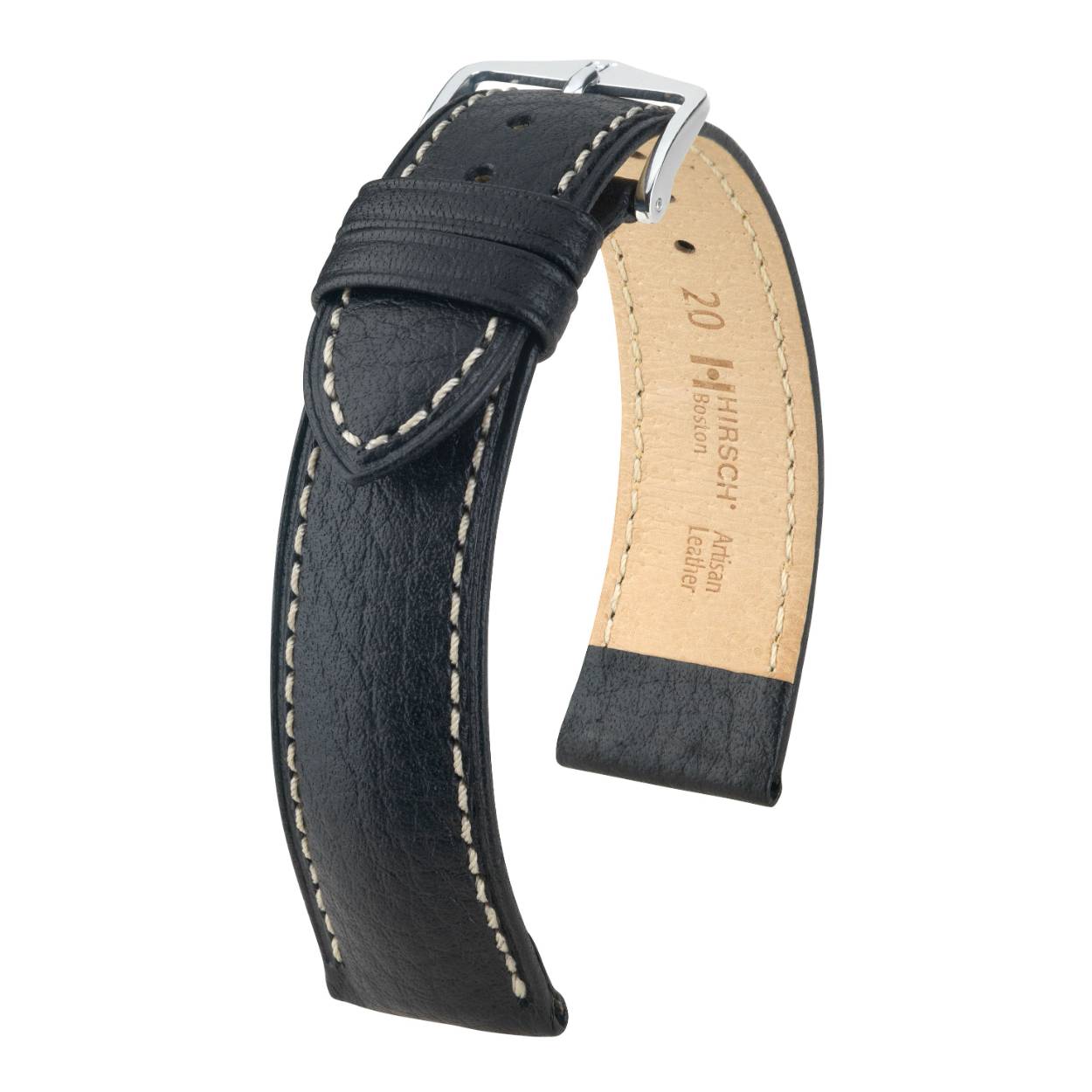 HIRSCH BOSTON M BLACK CALF 16/14MM 01302150-2-16.