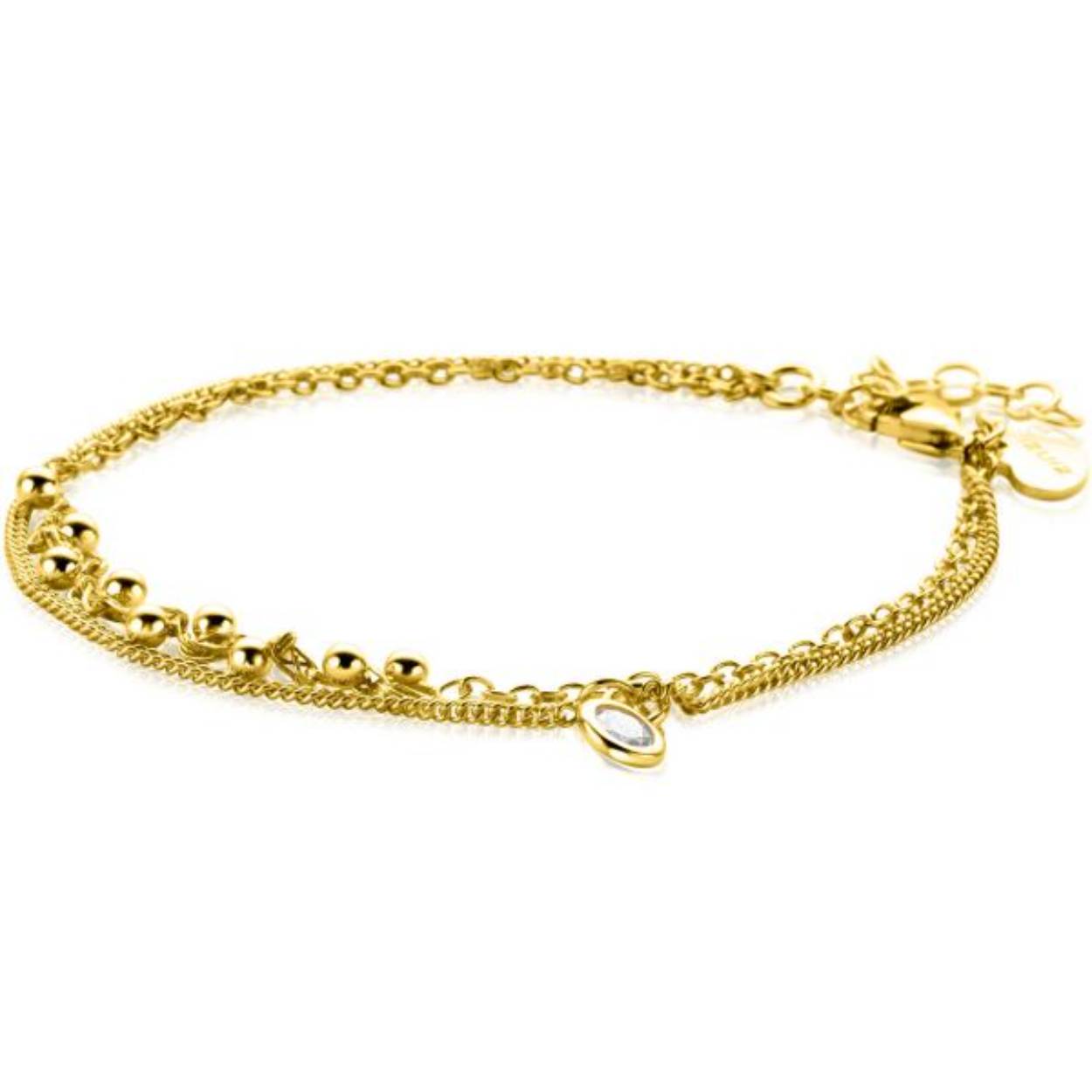 goud op zilveren armband 