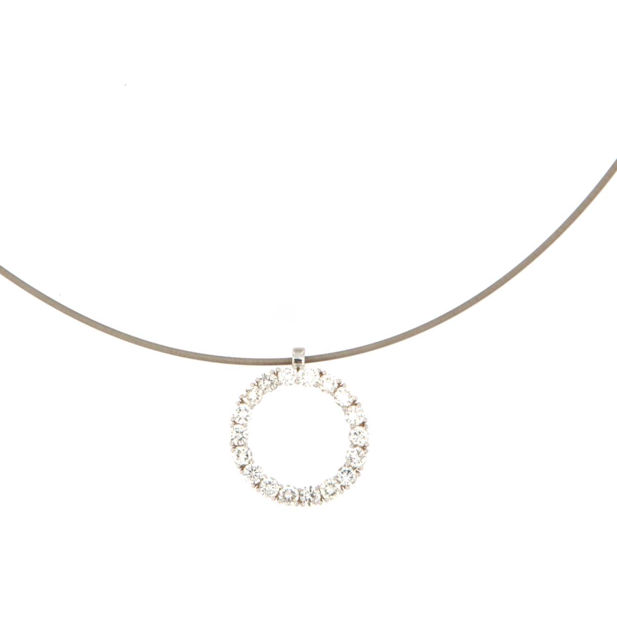 Hanger rond 18 karaat geel goud + 0.93ct briljant