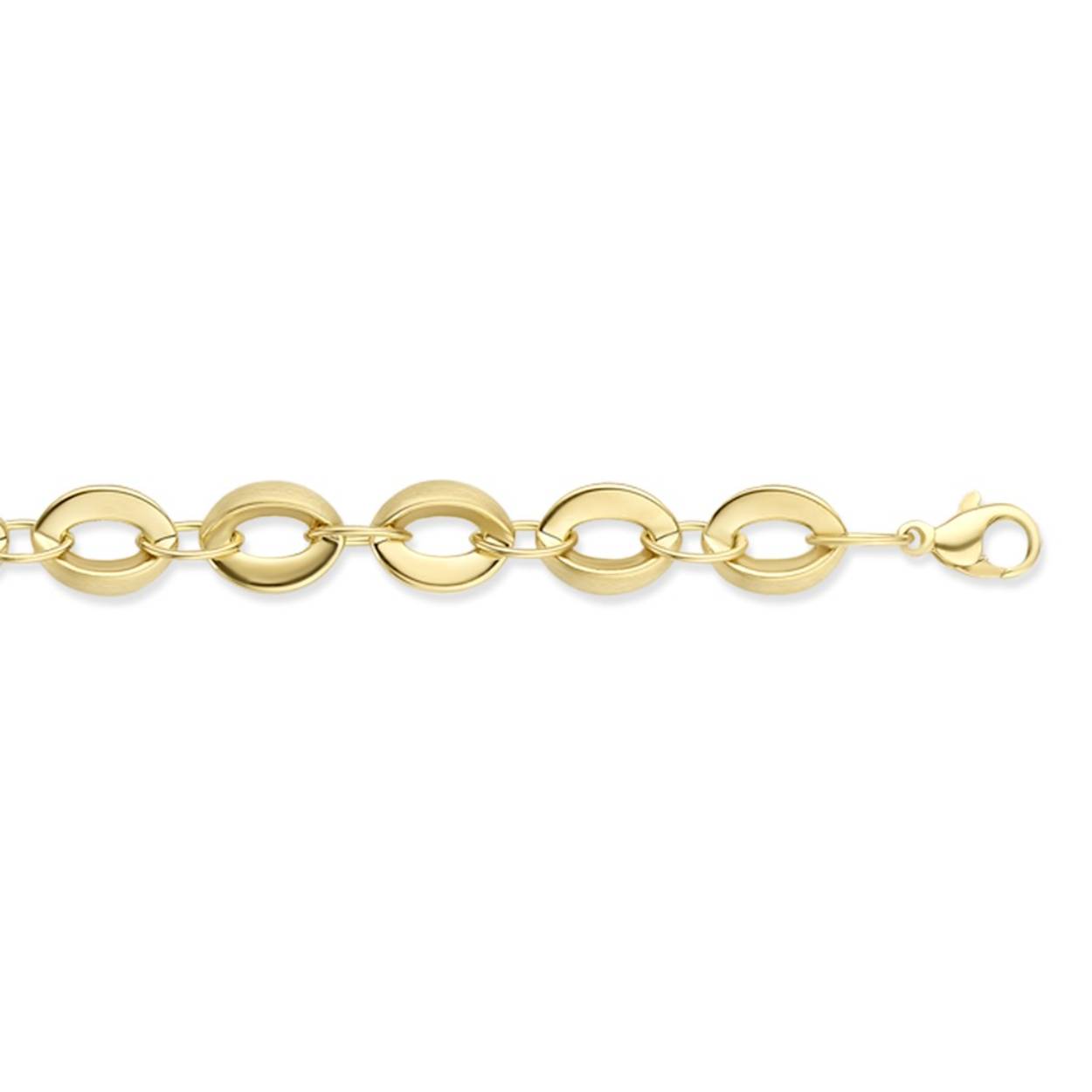 Geel gouden armband 18 kt
8,4 mm breed
Lengte: 19,5 cm