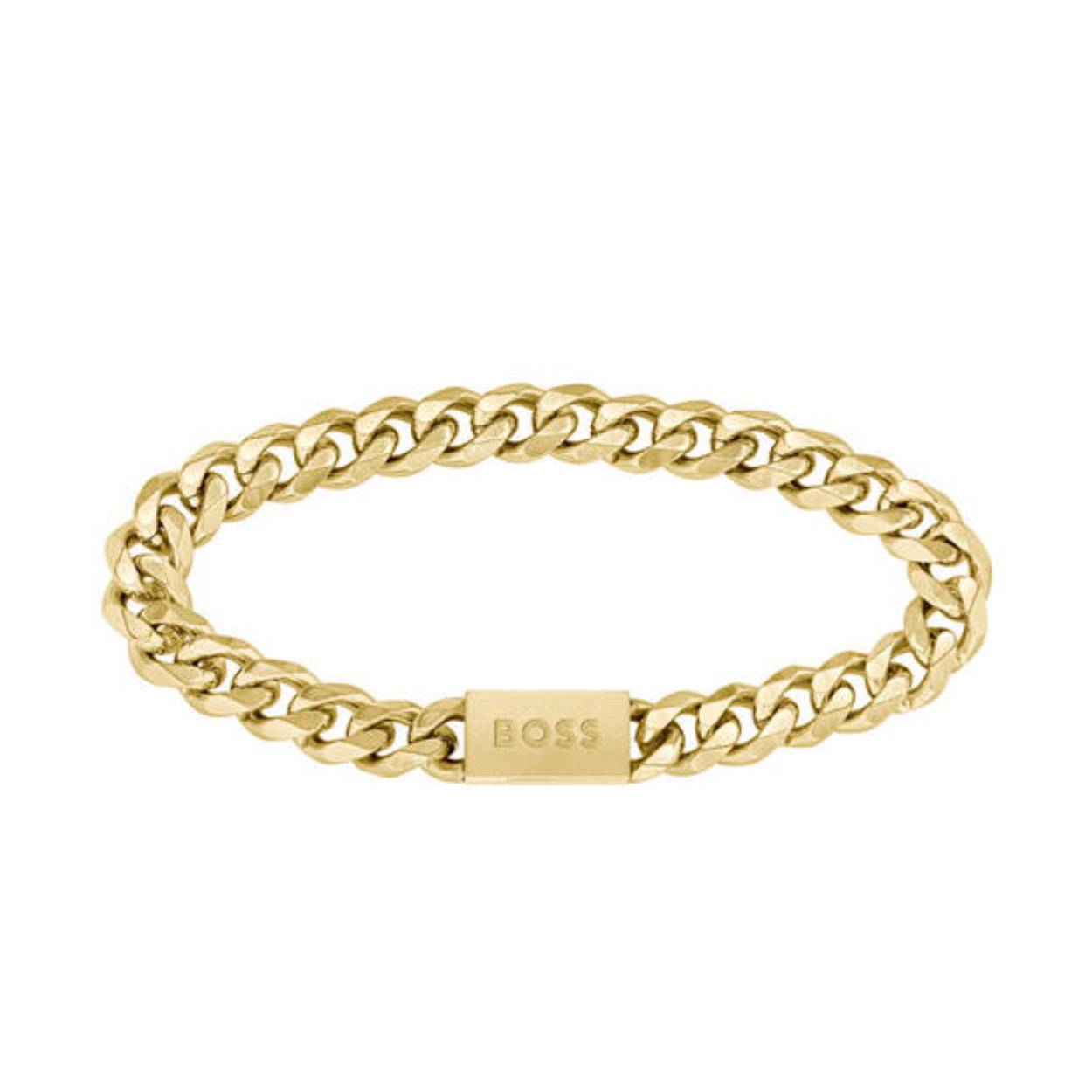 BOSS JEWELS HBJ1580403M CHAIN FOR HIM Mannen Armband 19cm
Deze armband van BOSS uit de Chain For Him serie met artikelnr. HBJ1580403M is een stijlvol sieraad voor de BOSS klant. De goudkleurige grove gourmet schakel heren armband gematteerde stalen magneet sluiting met het BOSS logo erop, dit geeft de armband een stoer uiterlijk. De armband is goed te combineren met andere sieraden van BOSS. 

Het merk:
HUGO BOSS is afgestemd op levensstijlen waar het gaat om kwaliteit en precisie. Het wereldwijde fashionlabel is verdeeld in twee merken: BOSS en HUGO. Het merk BOSS biedt geavanceerde, moderne horloges gericht op kwaliteit en design om een onberispelijke look te creëren – of het nu zakelijk, casual of sportief is. Ontdek de nieuwe horlogecollectie die bewijst dat details echt het verschil maken.

Specificaties:
- Artikelnr: HBJ1580403M
- Goudkleurige gourmet armband
- Materiaal: Staal
- Lengte: 19cm