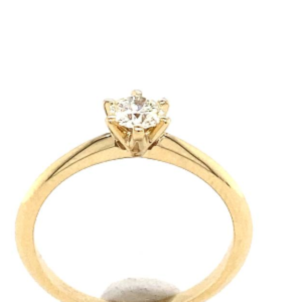 geelgouden solitair met 0.35ct briljant geslepen diamant w/si