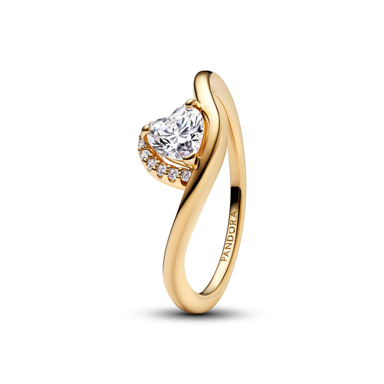 Ring met zirkonia - gold plated