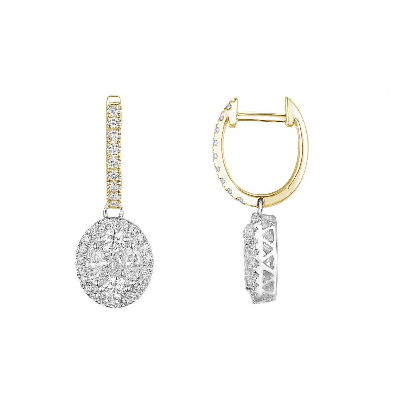 Oorringen goud 18kt met diamanten