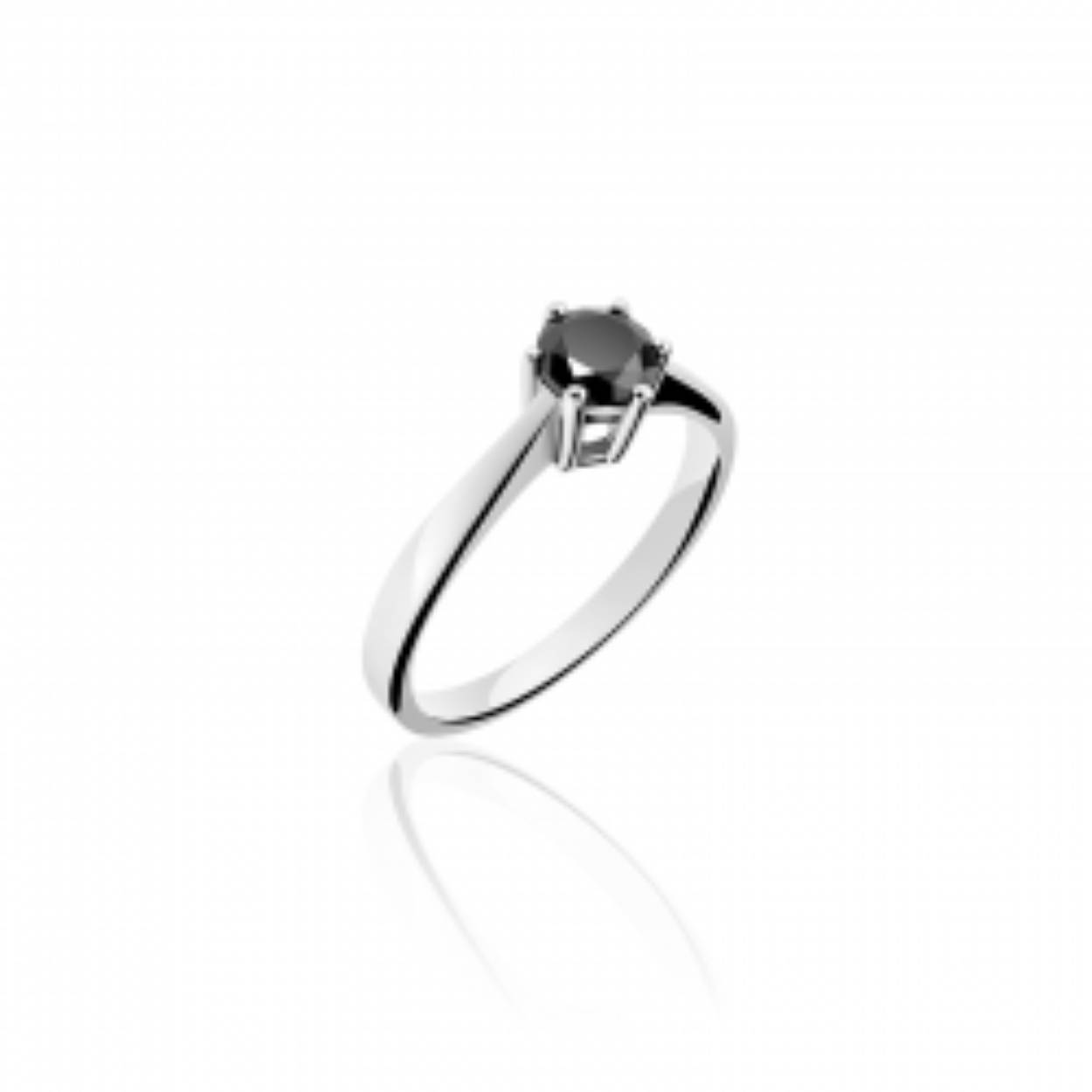 ring zilver | zwarte zirkonia | maat 56