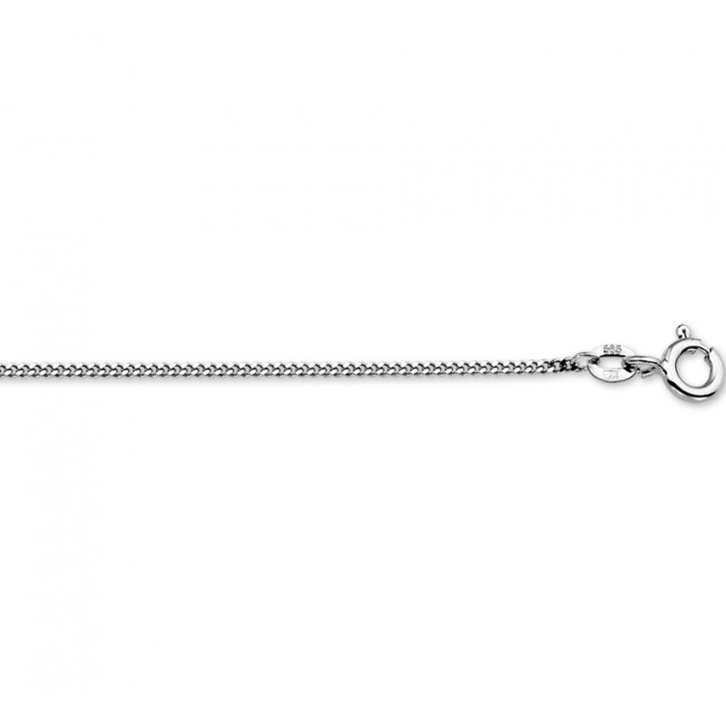 Witgouden gourmette collier 45 cm.
