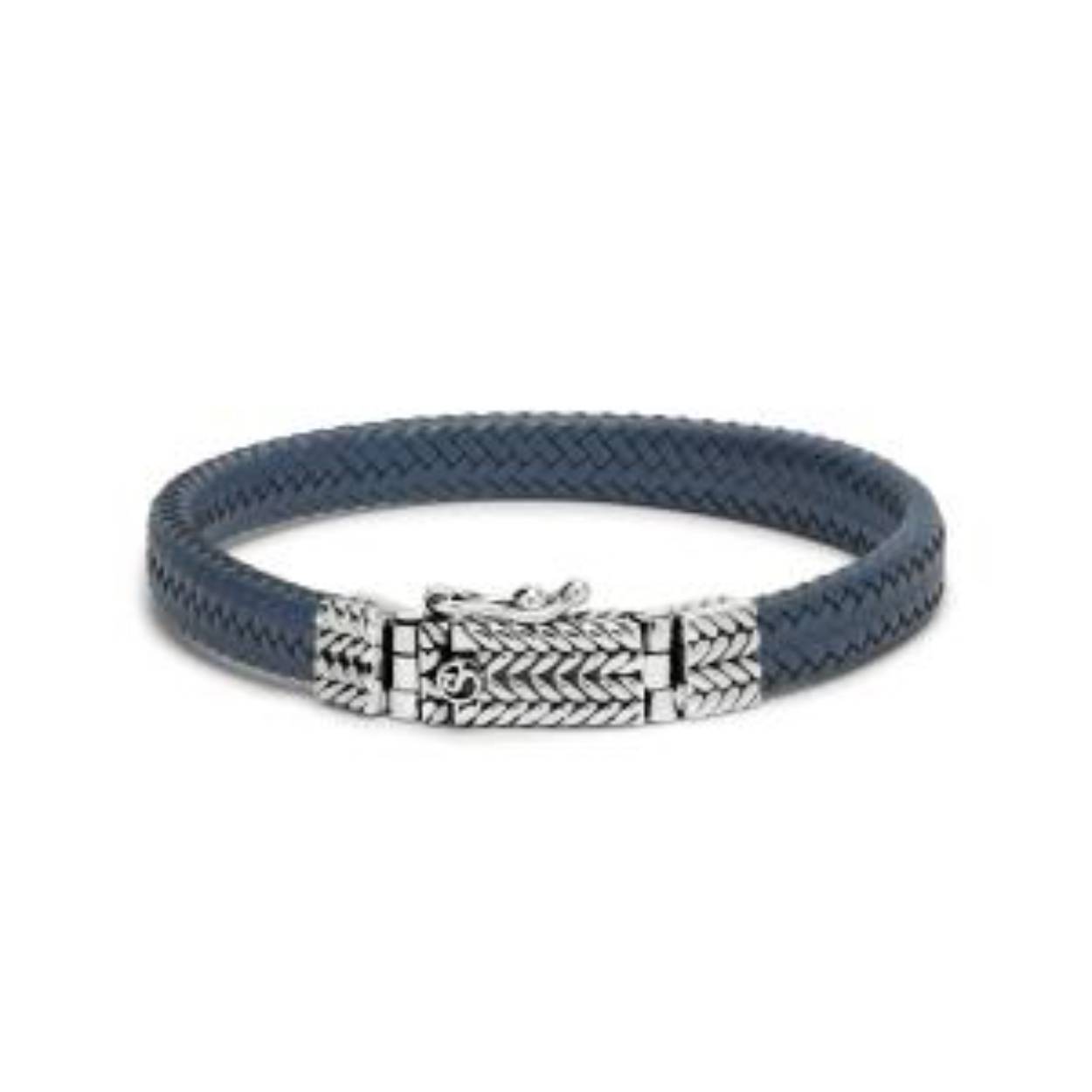 blue leather silver