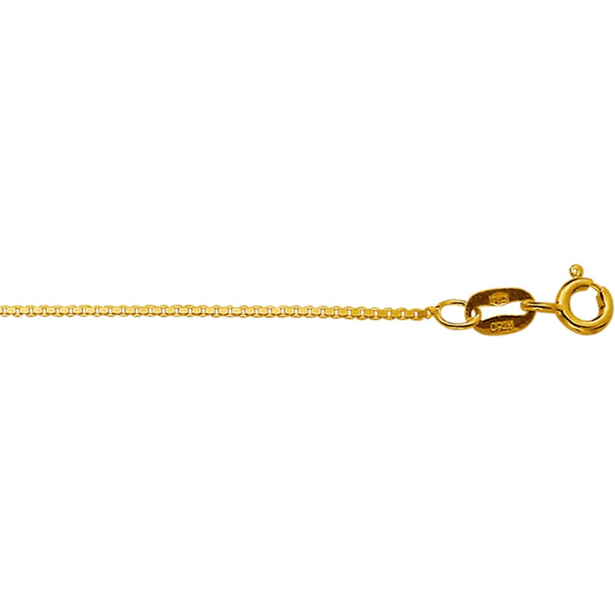 14k Geelgouden lengteartikel met 3 draaglengtes. De schakelbreedte is 0.8mm.

