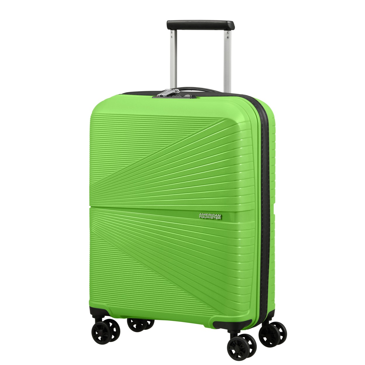 De American Tourister spinner 55/20 TSA in Acid Green, modelnummer 128186-4684, biedt een lichtgewicht ontwerp van 2000 g. Deze handbagagekoffer is ideaal voor korte trips en is voorzien van TSA-slot voor extra veiligheid. Het is een duurzame, stijlvolle keuze voor de reiziger die zowel gemak als flair zoekt. Draag de koffer stijvol met bijpassende reisaccessoires.
Productinfo

Garantie	3 jaar beperkte wereldwijde garantie
Model	Spinner (4 wielen)
Materiaal	100% Polypropylene
Afmetingen	55 x 40 x 20 cm (inclusief handvatten, wielen, bodemdoppen, zijvakken en andere uitwendige onderdelen)
Size	cabin-size
Volume	33.5 L
Gewicht	2 kg

Kenmerken
Buitenkant
Categorie	Hard
Slot	Geïntegreerd TSA combinatieslot, bestaande uit 3 cijfers
Ritsen	Ja
Handvatten	Bovenhandvat(ten)
Trekstang	Dubbele trekstang
Wielen	4 wielen
Type wielen	Dubbele wielen
Handbagage	Ja
Binnenkant
Onderste compartiment	Ja
Bovenste compartiment	Ja
Inpakriemen	In bovenste & onderste compartiment

