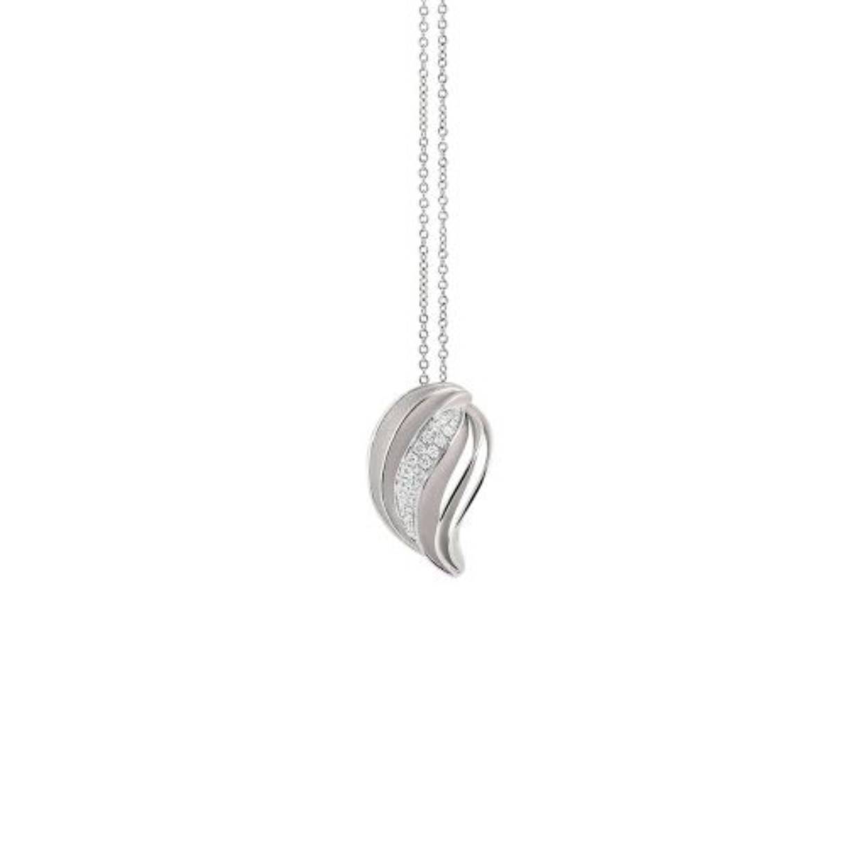 Velaa Pavé Series collier, 18Kt White Ice Gold met diamanten 0.11ct