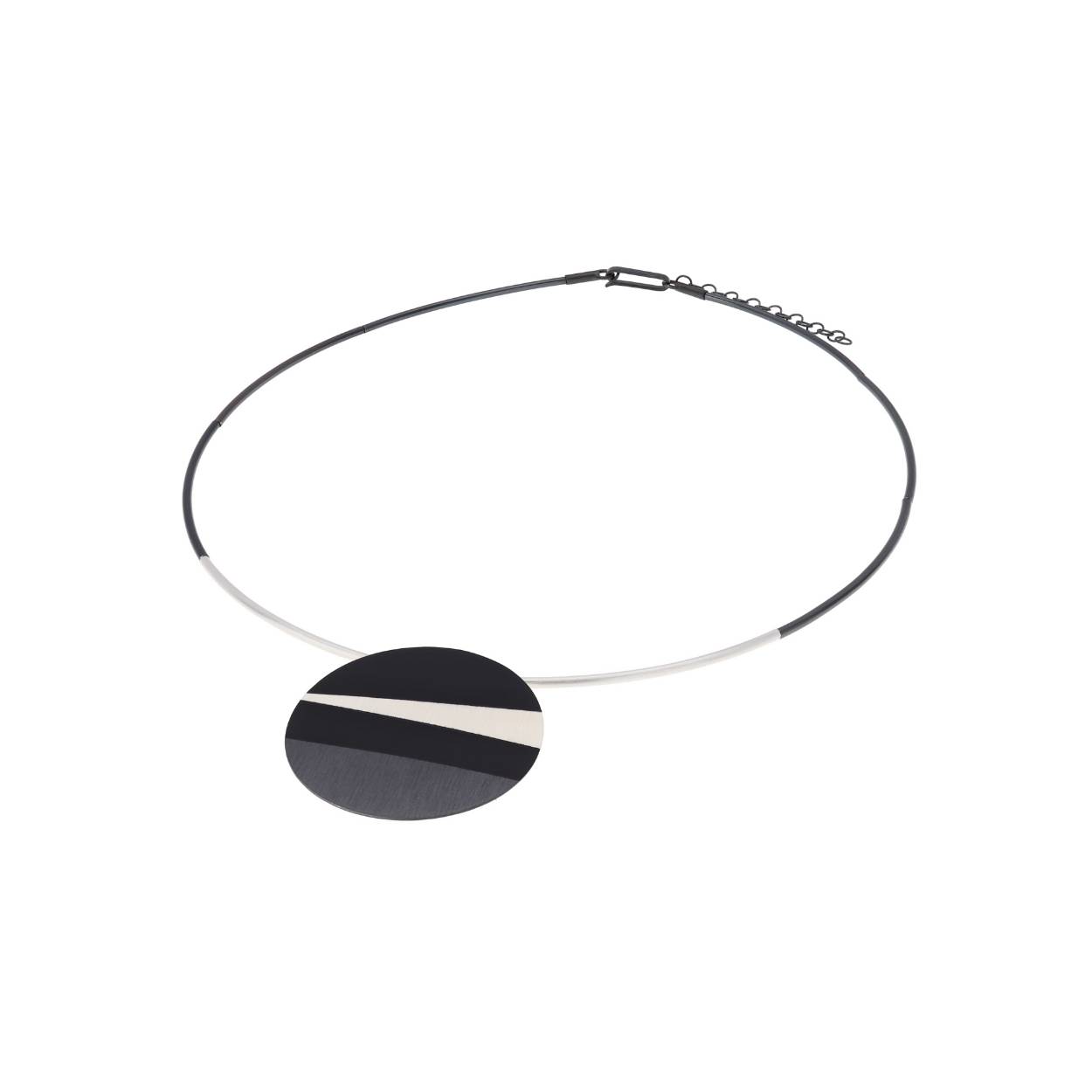 deco echo zilveren collier geometrisch