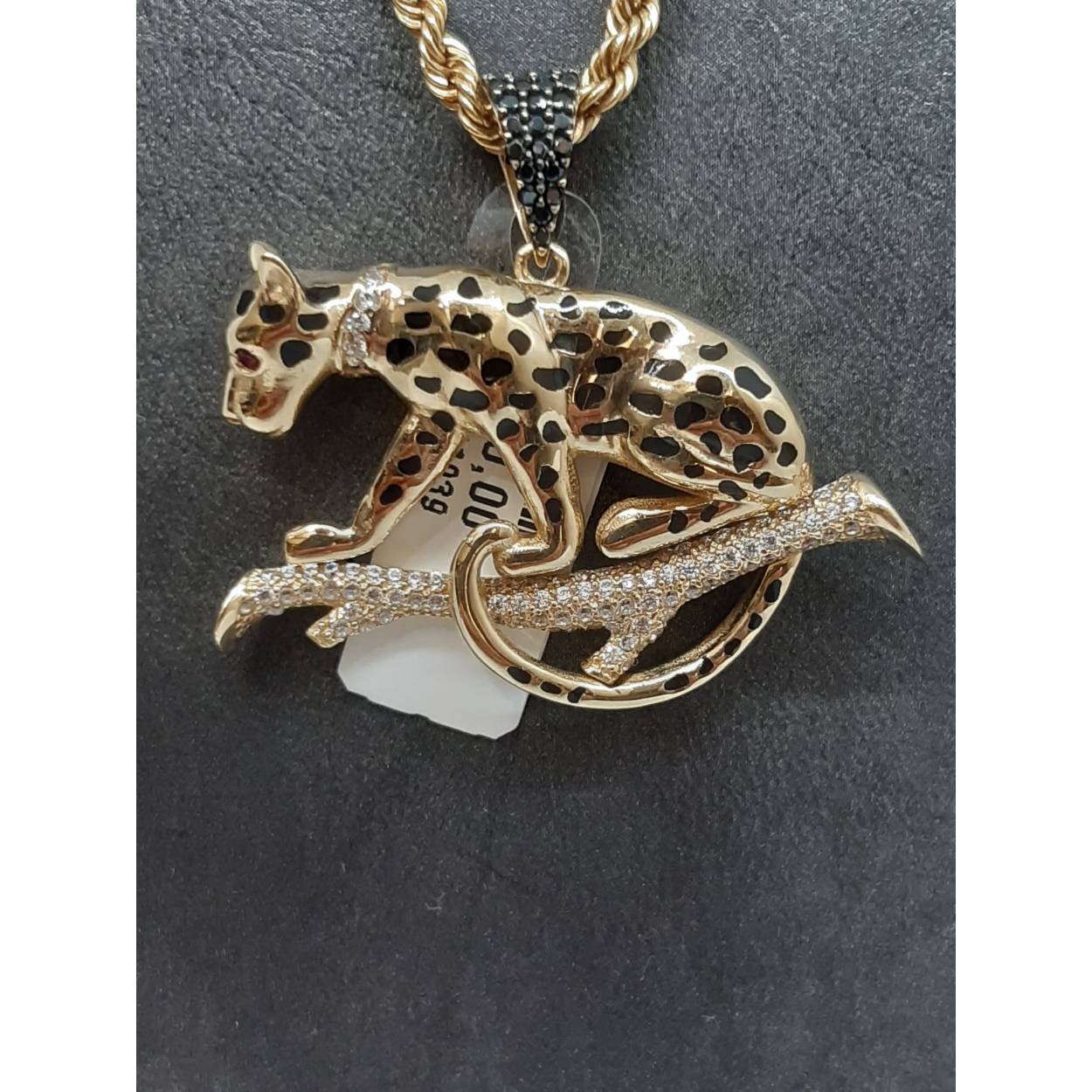 gouden hanger 14kt met stenen