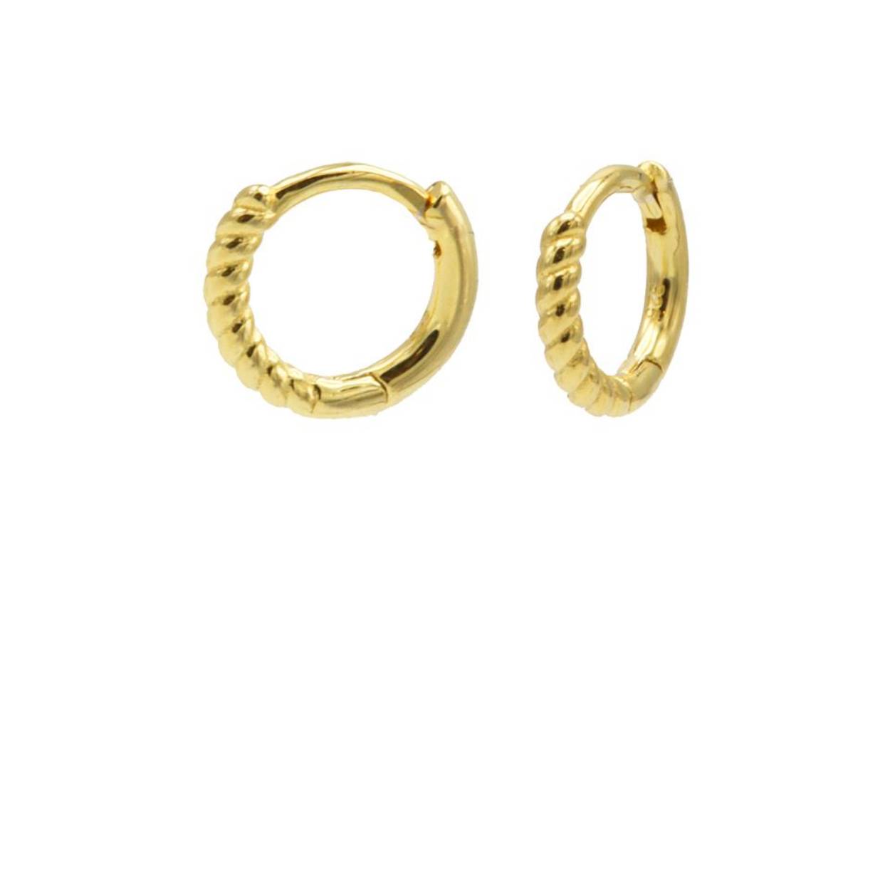 Plain Hinged Hoops Half Twisted 12MM Goldplated