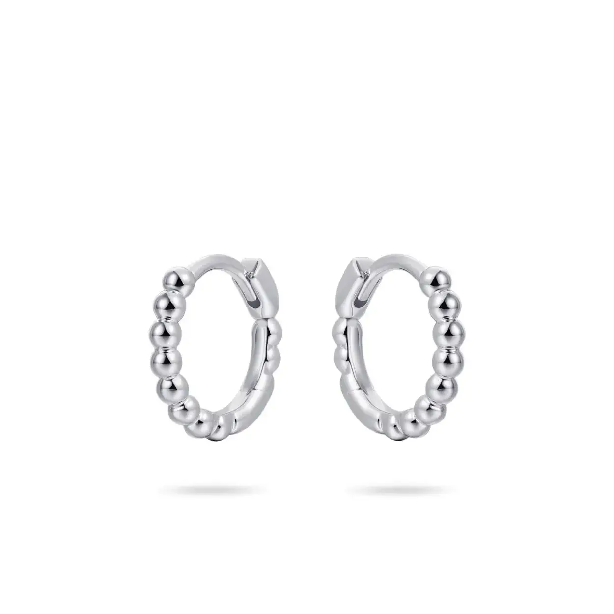 Zilveren Mini beaded hoops