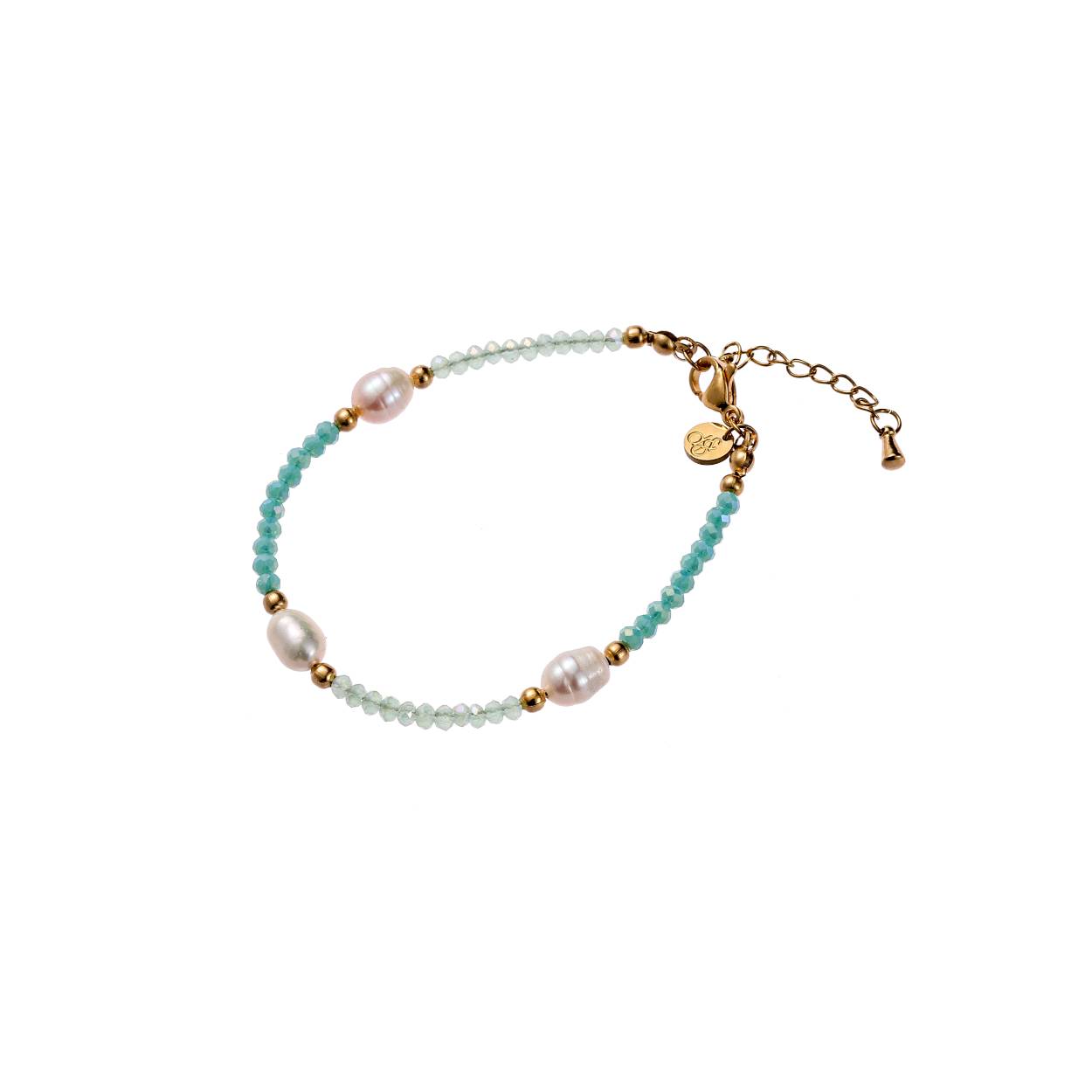 Pearls & Beads Bracelet - 14K + Mint
B4440-3