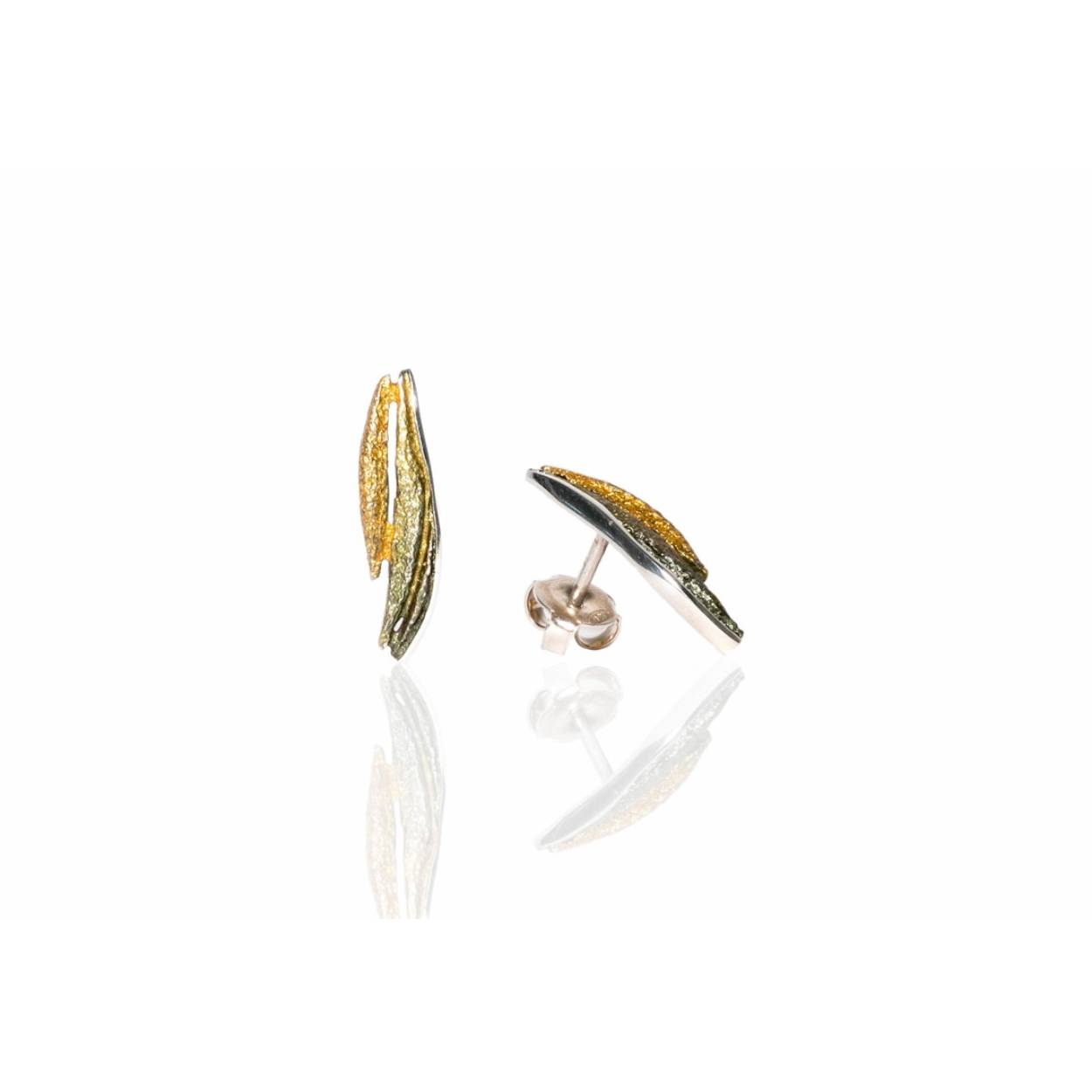 Arior - Zilveren oorstekers, Bori green small, 20x5mm  - 1144523XPP