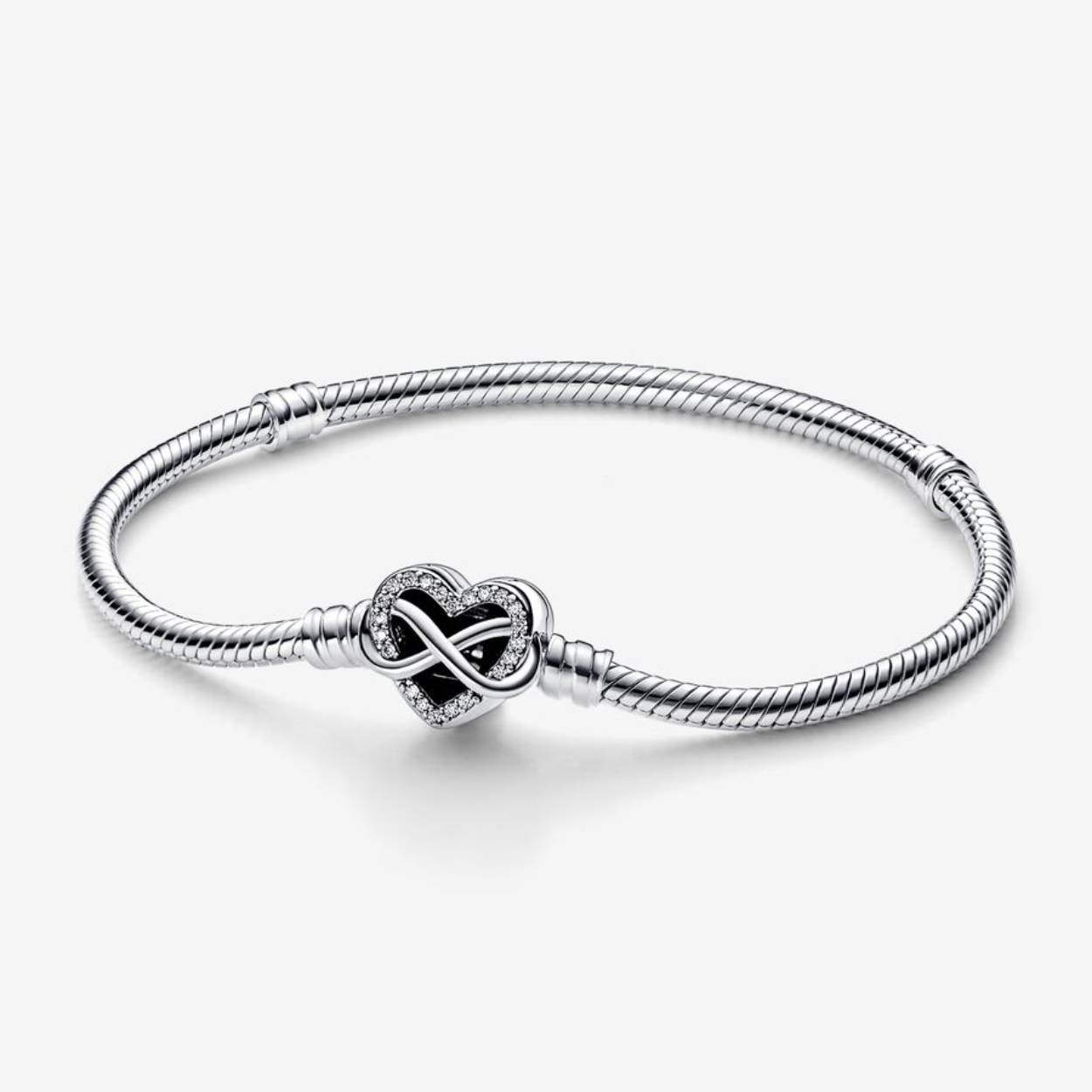 Pandora Moments Sprankelende Snake Chain Armband met Hart-infinity sluiting