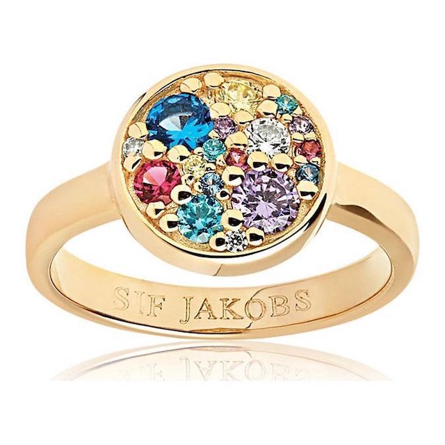 Dit is een prachtige ring van Sif Jakobs.
Rond model met multicolor zirkonium
Materiaal: 925 sterling zilver
Goudkleurig
Maat 56