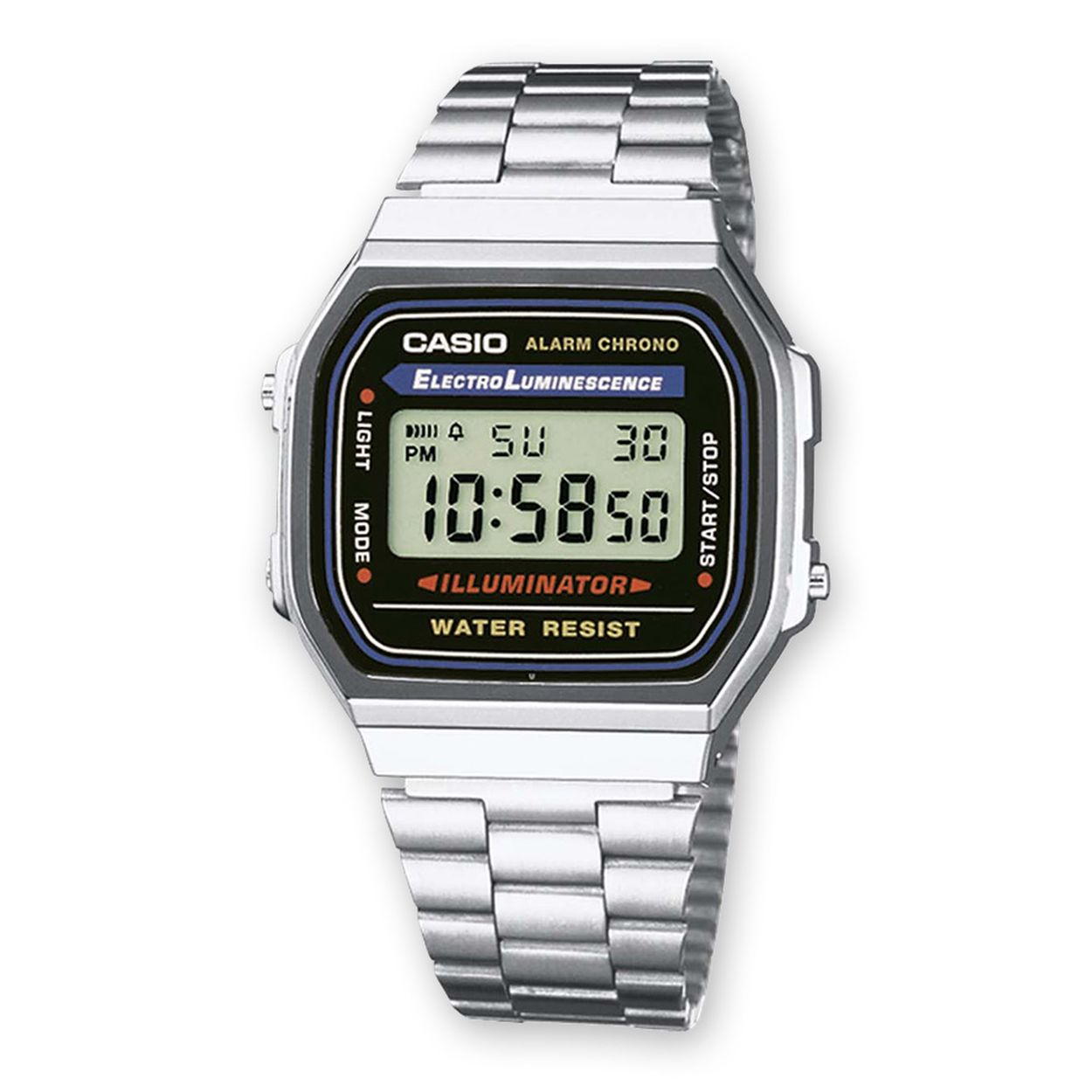 Dit horloge van Casio komt uit de collectie: Vintage ICONIC. Dit horloge heeft de volgende functies: Illuminator, Dagalarm, Automatische kalender, 12/24-uurs tijdweergave, Stopwatchfunctie - 1/100 sec. - 1 uur