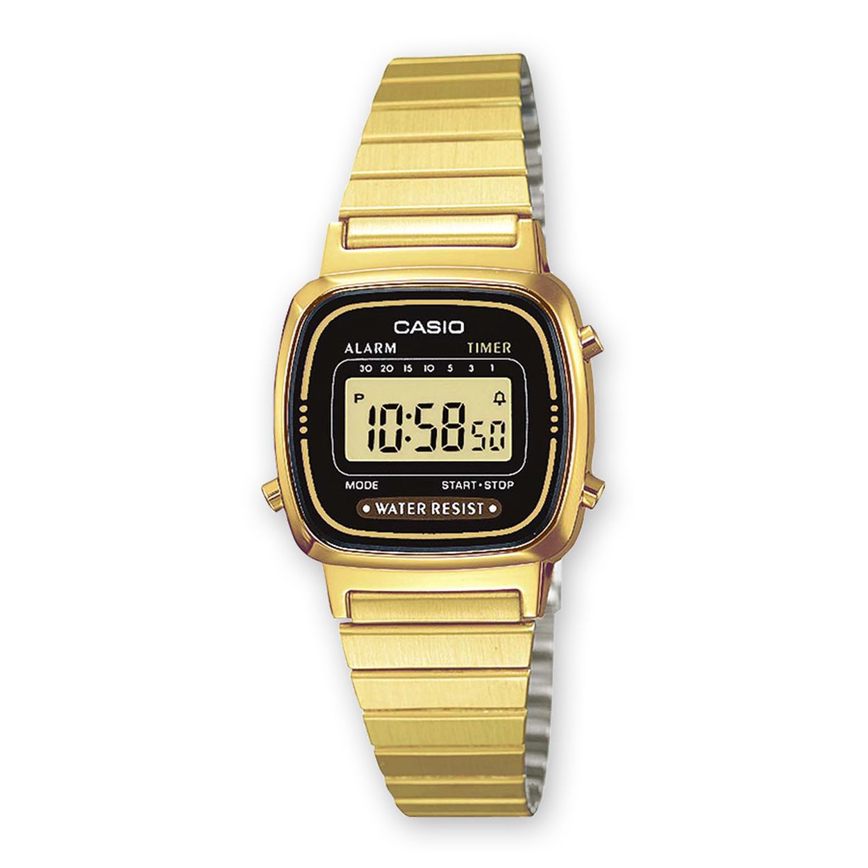 Dit horloge van Casio komt uit de collectie: Vintage MINI. Dit horloge heeft de volgende functies: Dagalarm, Automatische kalender, Stopwatchfunctie - 1/10 sec. - 1 uur