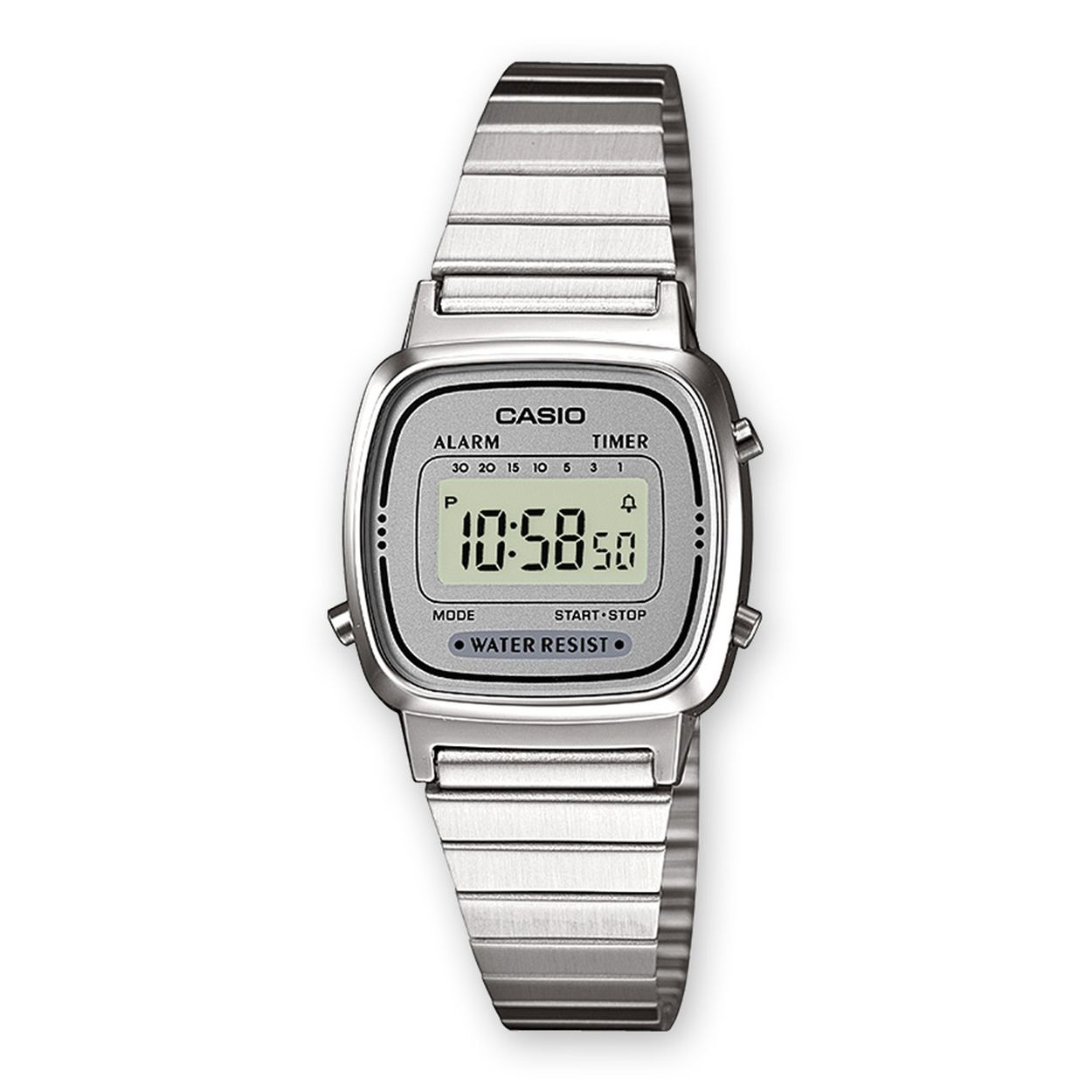 Dit horloge van Casio komt uit de collectie: Vintage MINI. Dit horloge heeft de volgende functies: Dagalarm, Automatische kalender, Stopwatchfunctie - 1/10 sec. - 1 uur