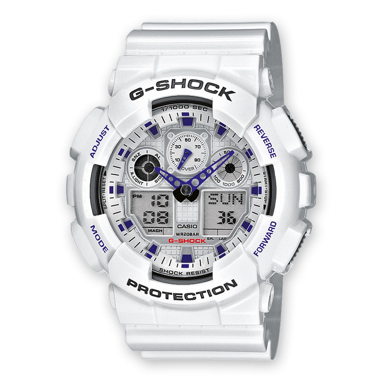 Casio horloge GA-100A-7AER heren digitaal kunststof 20 ATM