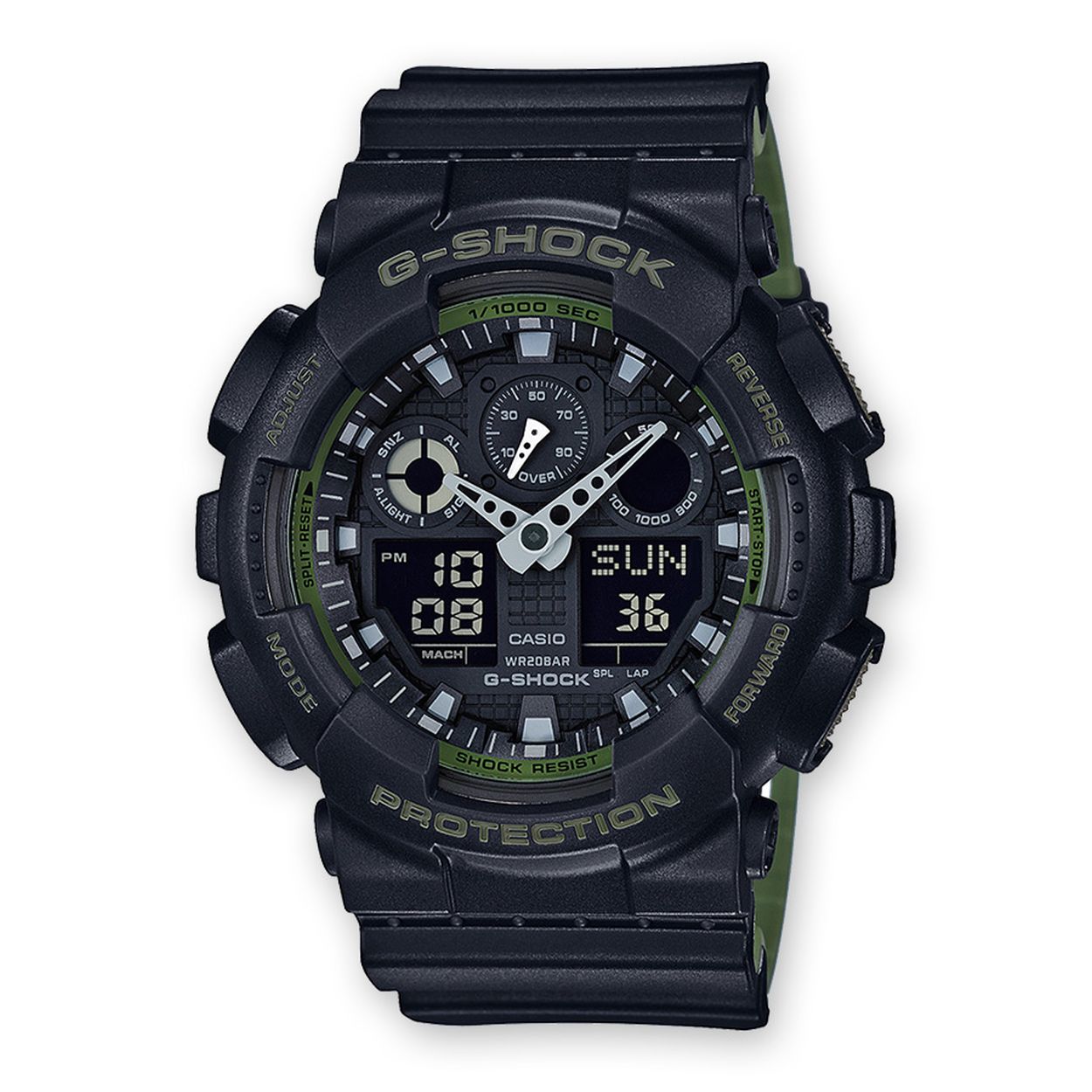 Casio horloge GA-100L-1AER heren digitaal kunststof 20 ATM

Algemeen
Geslacht: heren
Model: GA-100L-1AER

Voordelen
- band plastic/silicone grijs
- analoge en digitale tijdsweergave
- wijzerplaat zwart met grijze streepjes
- draagcomfort door licht gewicht
- boven gem. waterdicht: zwemmen/duiken
- bevat lichtfunctie
- quartz
- maat kast 51,2mm (breedte) 16,9mm (dikte)