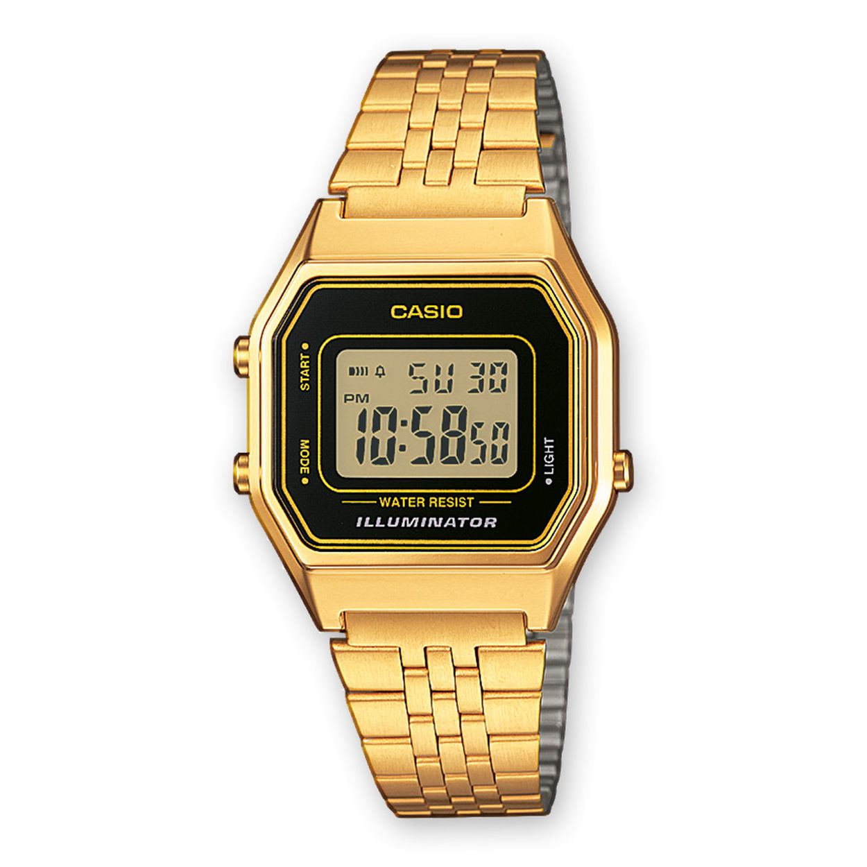 Dit horloge van Casio komt uit de collectie: Vintage ICONIC. Dit horloge heeft de volgende functies: LED lampje, Dagalarm, Automatische kalender, 12/24-uurs tijdweergave, Stopwatchfunctie - 1/100 sec. - 1 uur
