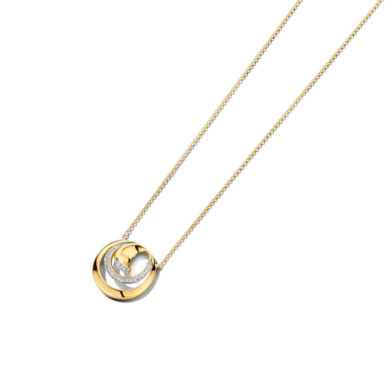 Ketting geel en wit goud 18kt met diamanten