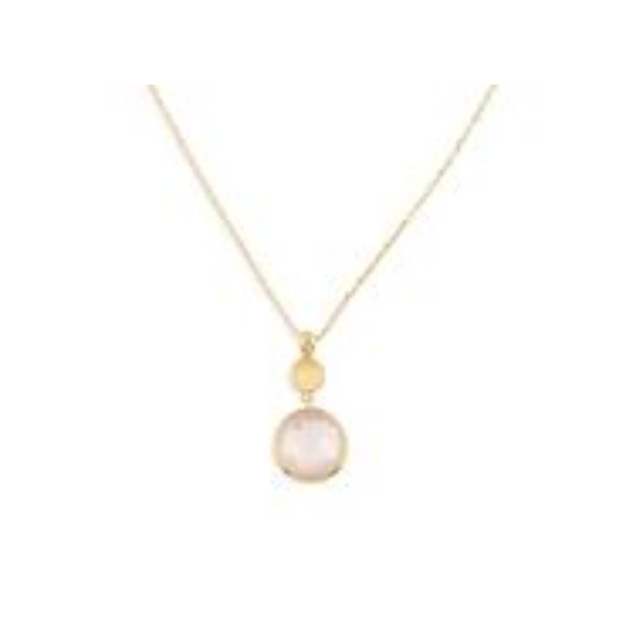 14kt Gouden collier met hanger Rosequartz