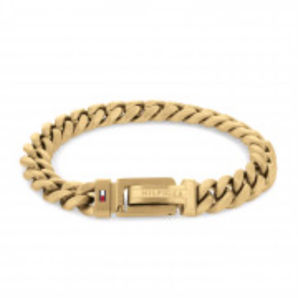 Tommy Hilfiger Jewels TJ2790434 Armband Heren Goudkleurig 21cm
Deze unieke armband van Tommy Hilfiger van de jewelry serie met nr: TJ2790434 is een stoer chique model. De goudkleurige gematteerde heren armband heeft grove afgeronde gourmet schakels die door een speciale haaksluiting op 3 maten te dragen is. Op de sluiting is een letter T gepolijsd waardoor de armband een opvallend detail heeft. De totale lengte is 21cm.

Het merk:
Tommy Hilfiger is wereldwijd één van de grootste designer lifestyle merken en is internationaal bekend om haar classic American cool stijl. De sieraden zijn voor dames en heren met een eigen stijl, die niet bang zijn om dit aan de wereld te laten zien.

Specificaties:
- Artikelnr: TJ2790434
- Goudkleurige armband
- Materiaal: Staal
- Totale lengte 21cm
- Heren sieraad