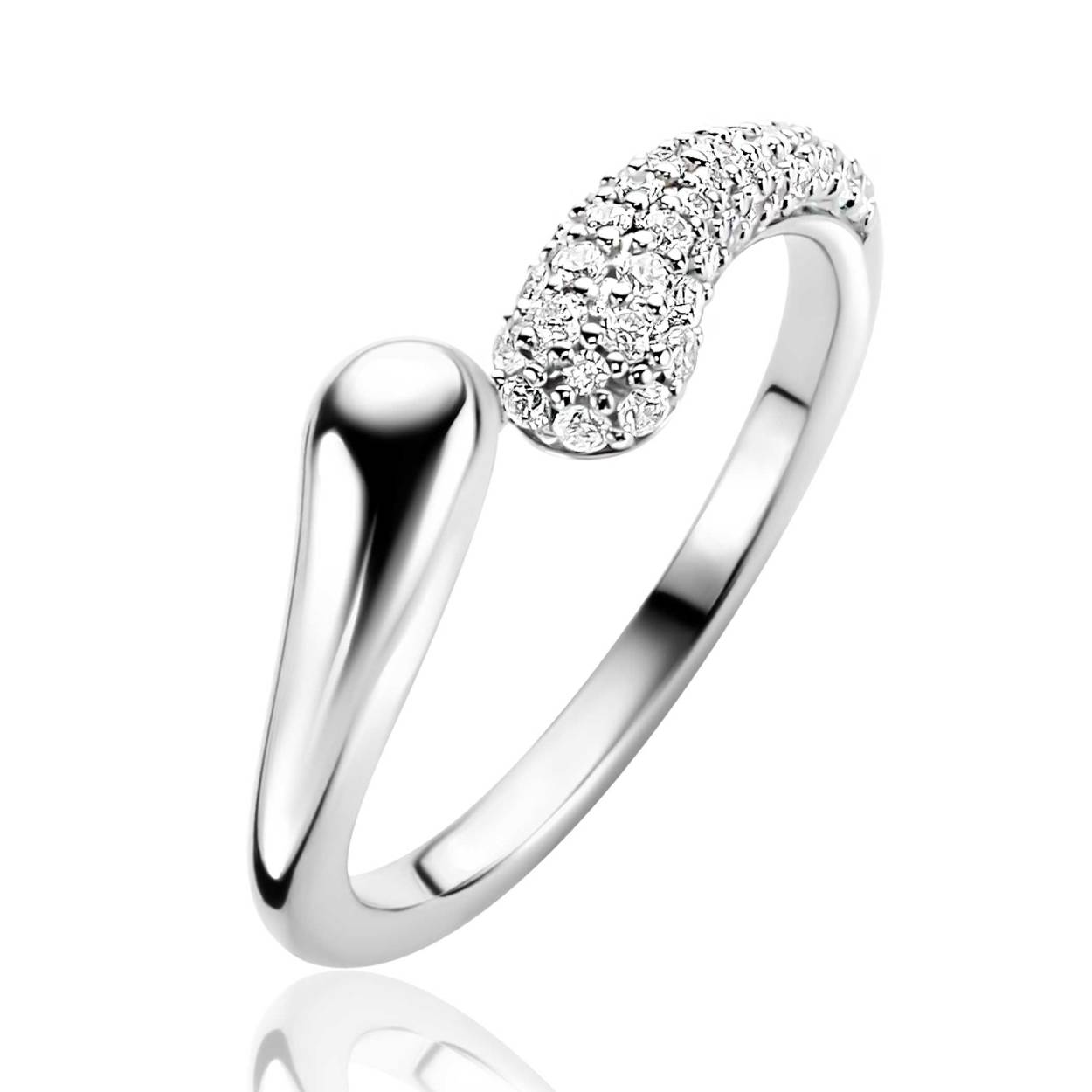 Zinzi zilveren ring met zirconia´s. 