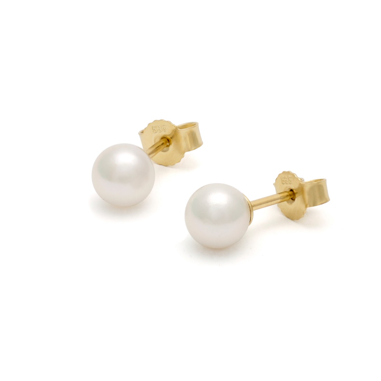 14karaat geelgouden oorknoppen zoetwaterparel KOBUB-425MMKA